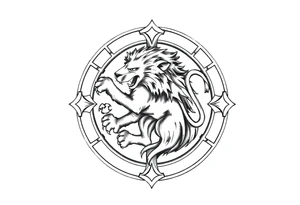 Irish symbol with lion inside tattoo idea
