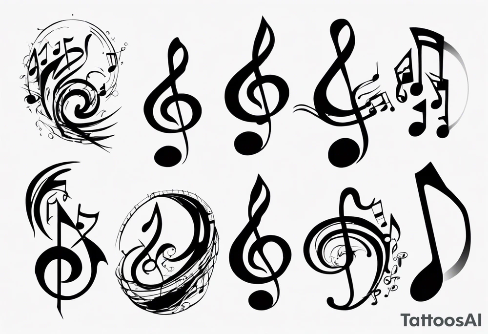 music notes tattoo idea
