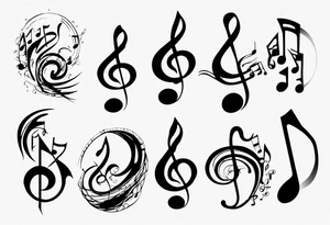 music notes tattoo idea
