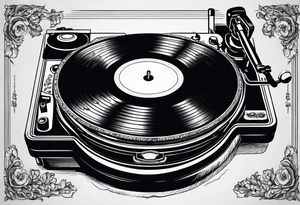 Recordplayer finline art minimalistic tattoo idea