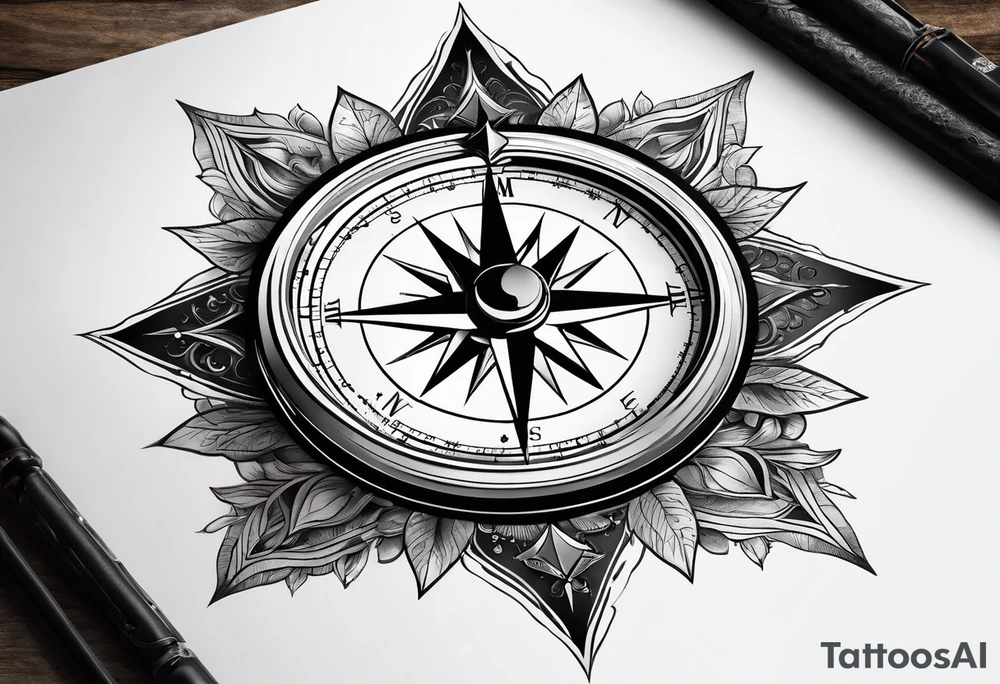 compass on a hand tattoo idea