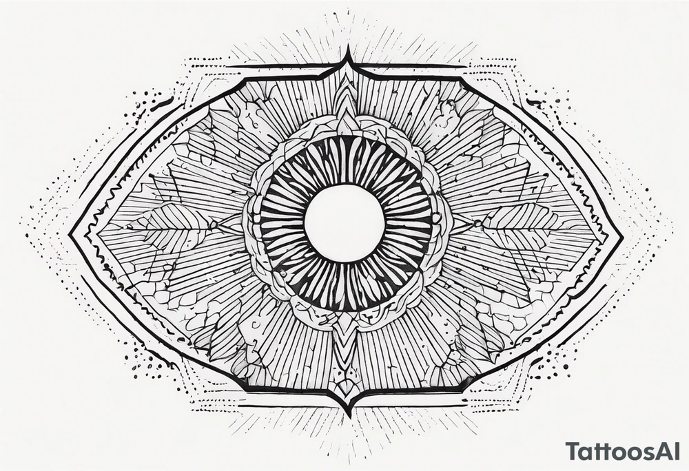 simple sunshine shape made of dots, looks like sun's rays are radiating from centre tattoo idea