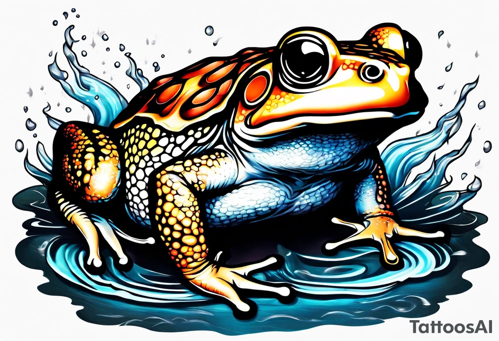 A toad in a thunderstorm tattoo idea