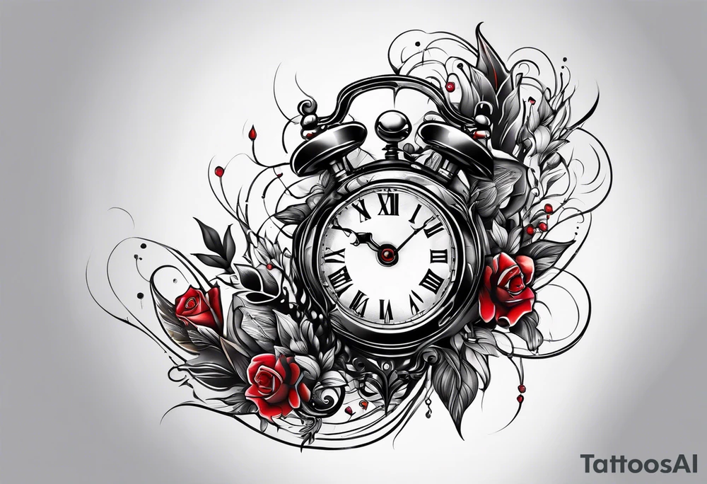 Heartbeat clock lines tattoo idea