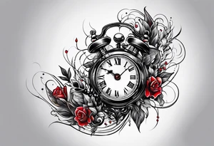 Heartbeat clock lines tattoo idea