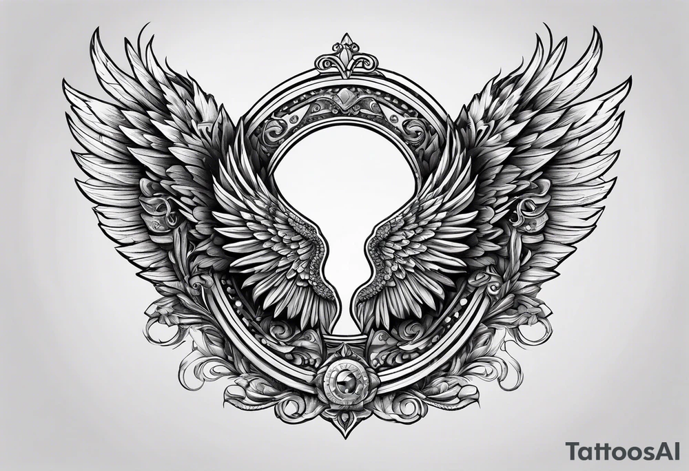 horseshoe with wings tattoo idea
