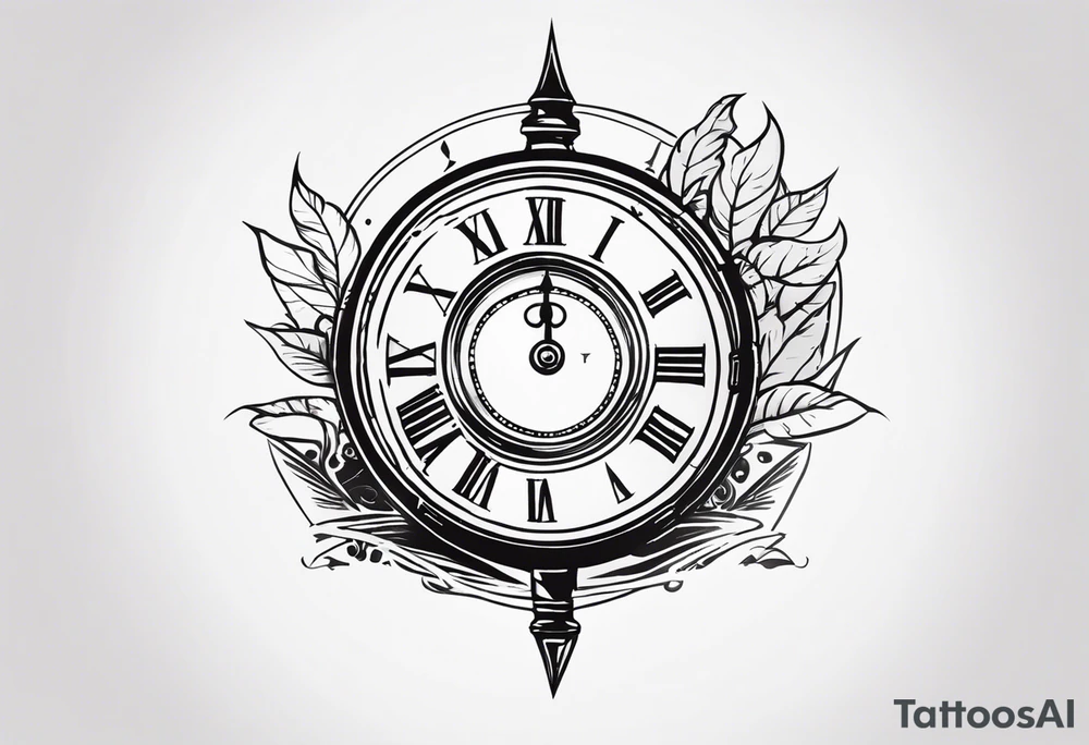 Combine elements representing time and travel. Use the words “I will follow you into the dark”. Make it simple. tattoo idea