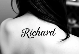Easy Unique womans arm tattoo with the name Richard  in it tattoo idea