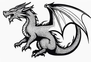 Dragon full black small tattoo idea