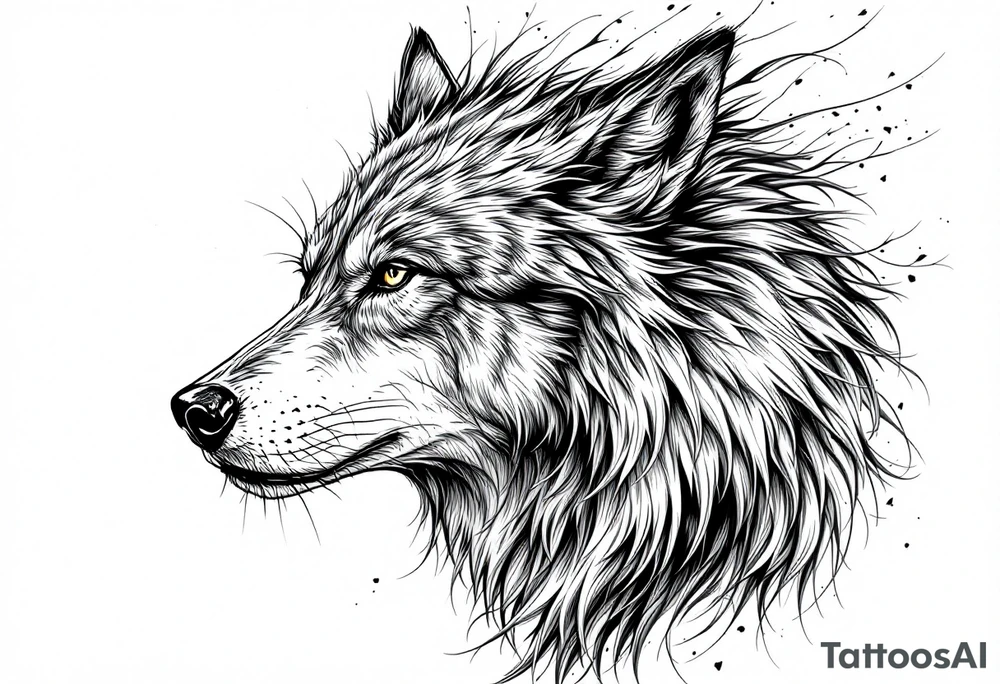 grey wolf tattoo idea