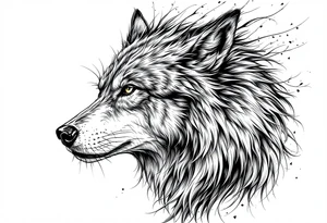 grey wolf tattoo idea