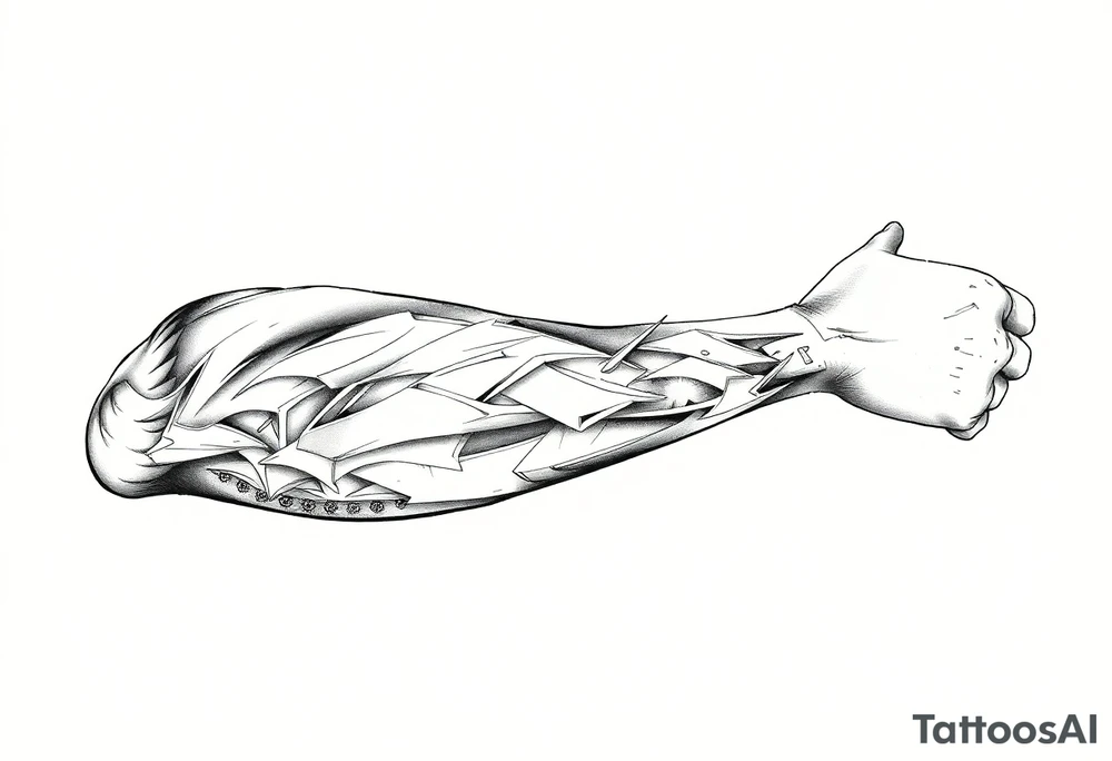 Goth and heavy metal arm 
sleeve tattoo idea
