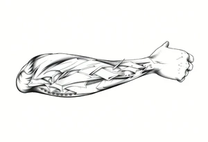 Goth and heavy metal arm 
sleeve tattoo idea