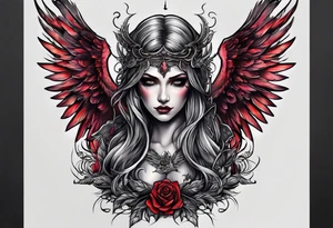 portrait of a creature angel of death tattoo idea