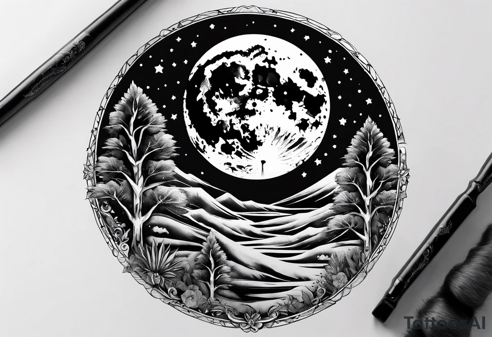 a full moon tattoo idea