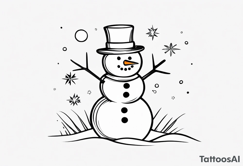 Joyful Snowman tattoo idea