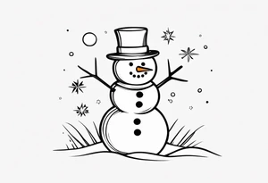 Joyful Snowman tattoo idea