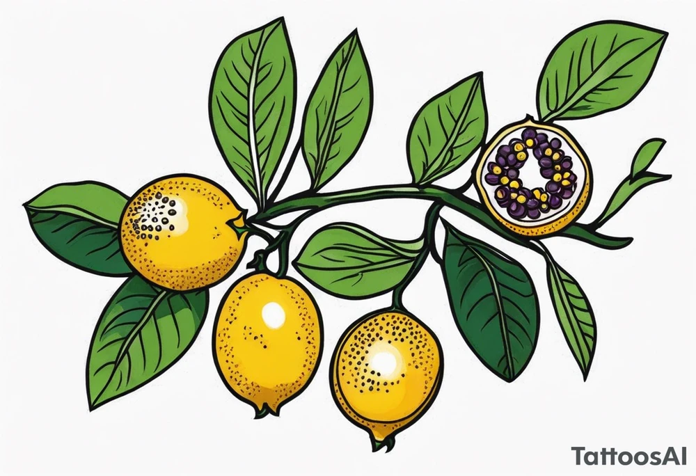 small passionfruit vine tattoo idea