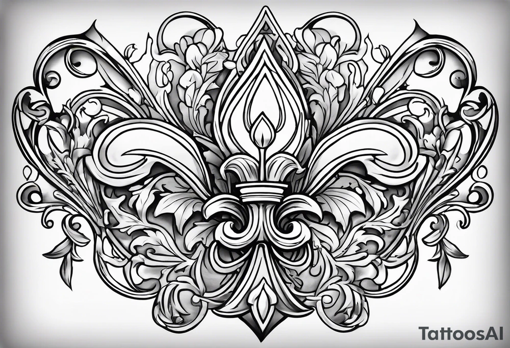Fleur de lys celtique dans un brasier tattoo idea
