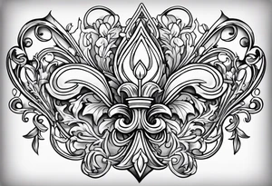 Fleur de lys celtique dans un brasier tattoo idea