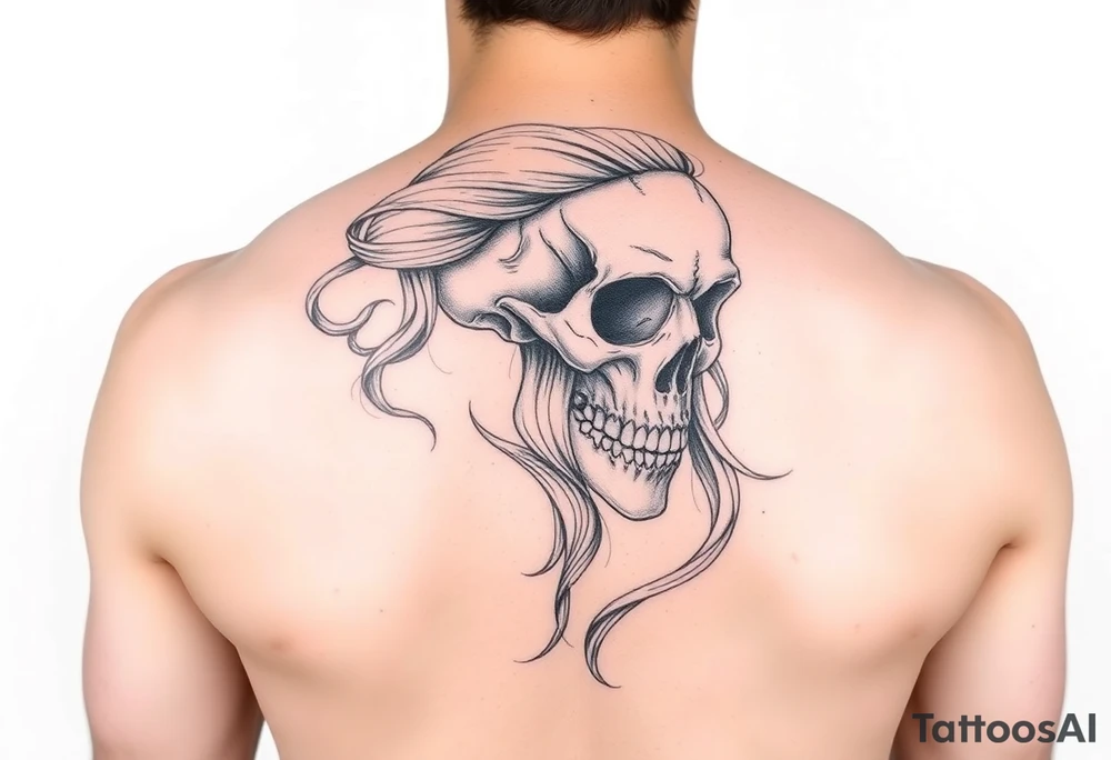 Lady with skull tattoo idea
