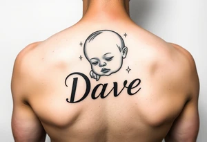 echo of baby with name Dave tattoo idea