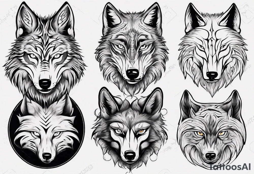 wolfs head tattoo idea