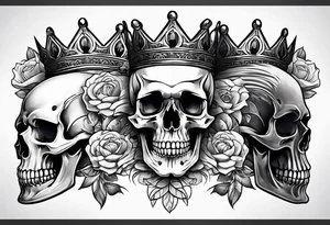side profile 
skull crown tattoo idea