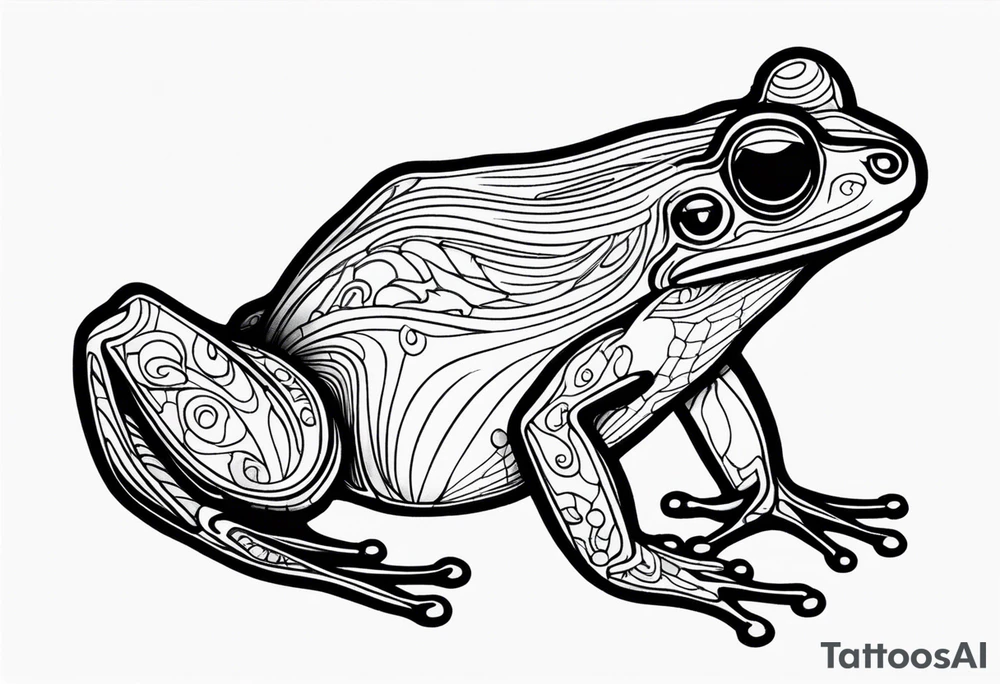 a psychedelic frog tattoo idea