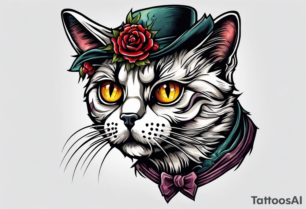 A zombie cat tattoo idea