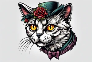 A zombie cat tattoo idea