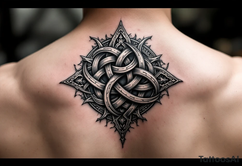 an irish inspired celtic knot piece tattoo idea