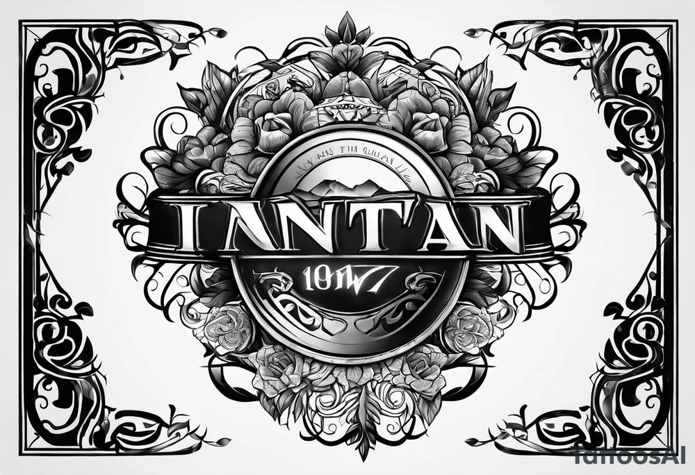 Lettering of the name Ivan tattoo idea