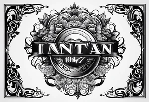 Lettering of the name Ivan tattoo idea