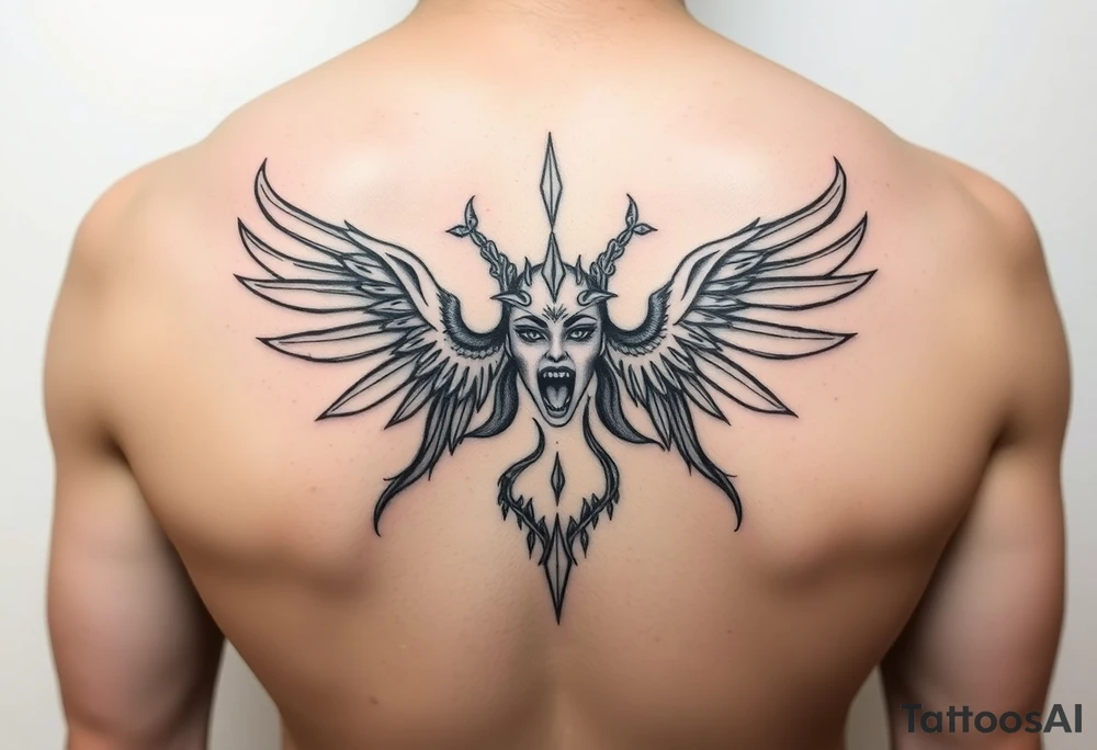 Aquarius theme mysterious screams power elegant and feminine small tattoo idea