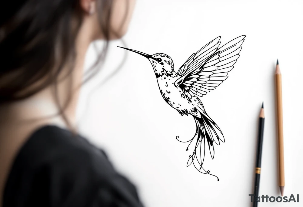 Neo traditional hummingbird tattoo idea