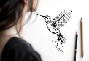 Neo traditional hummingbird tattoo idea