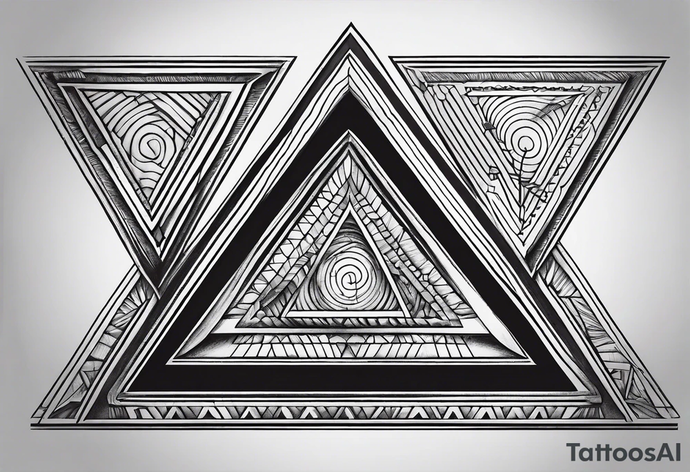 triangle illusion tattoo idea