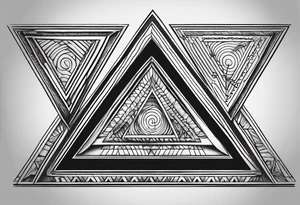 triangle illusion tattoo idea
