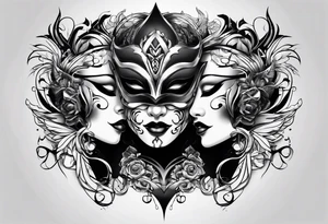 Cool Tattoo Drama two Mask tattoo idea