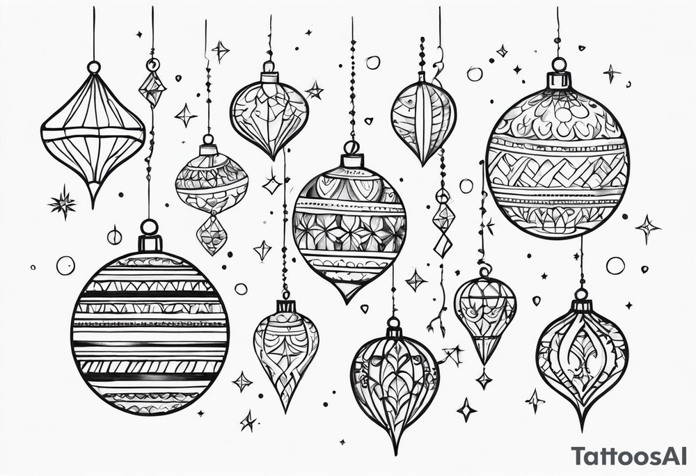 Sparkling Ornaments tattoo idea