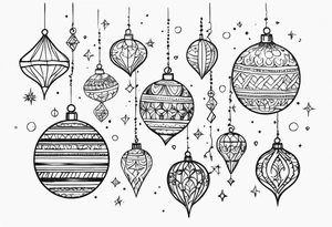 Sparkling Ornaments tattoo idea