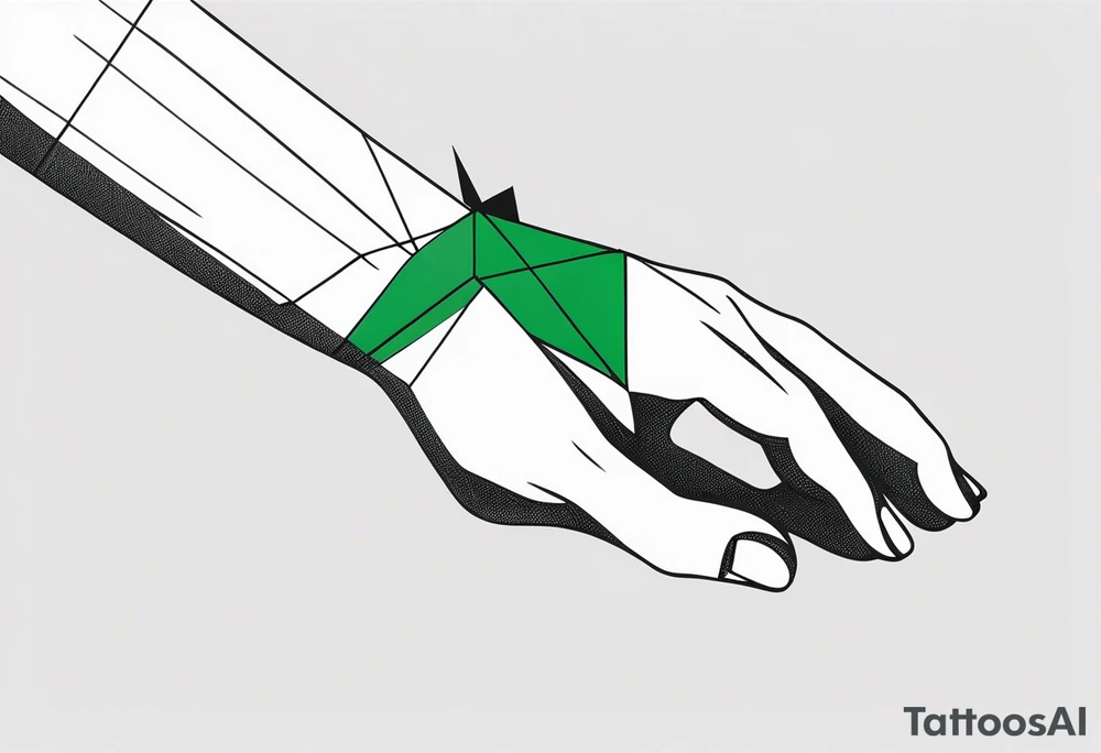 lines around wrist, abstract, green and black, covered from wrist to forearm, fully covered, no borders, blackwork, no people tattoo idea