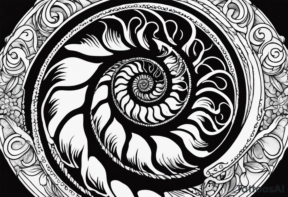 Ammonite fossil tattoo idea