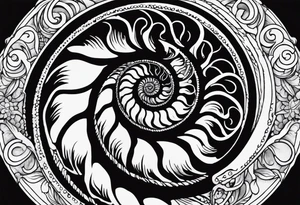 Ammonite fossil tattoo idea