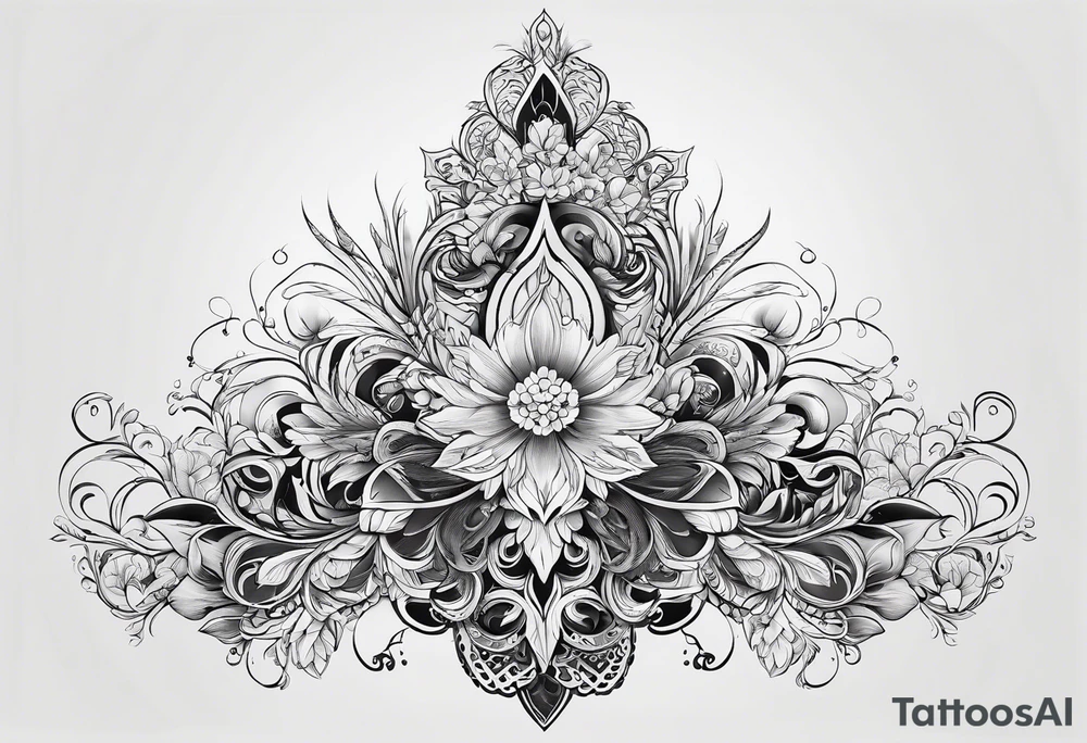 Filagree leg tattoo negative tattoo idea