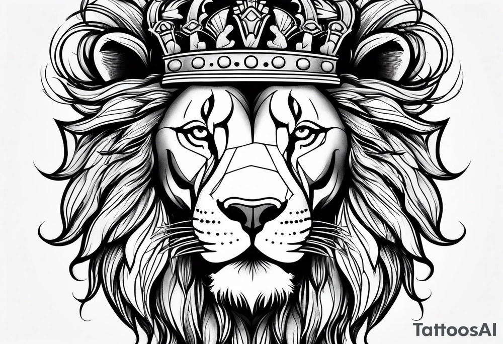 Lion with crown tattoo idea