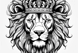 Lion with crown tattoo idea