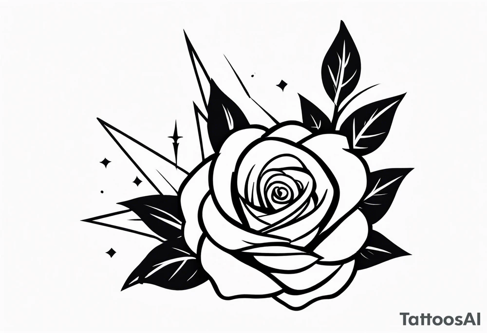 Lightning bolt and roses tattoo idea