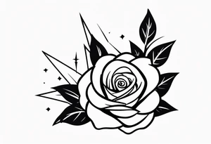 Lightning bolt and roses tattoo idea